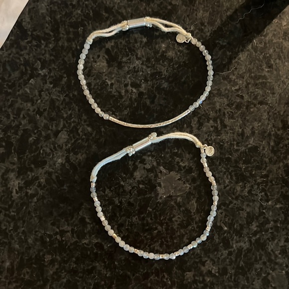 Gorjana Grey Silver Beaded Bracelets